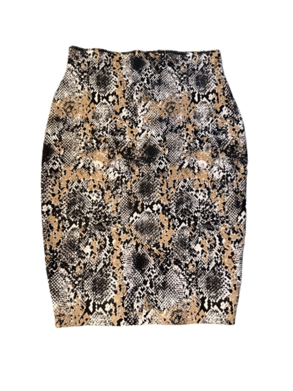 Shinestar Black Beige Snake Print Pencil Skirt Small